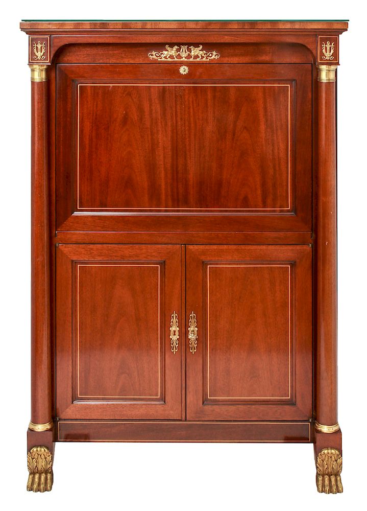 Appraisal: French Empire Style Drop Front Secretary Cabinet French Empire style