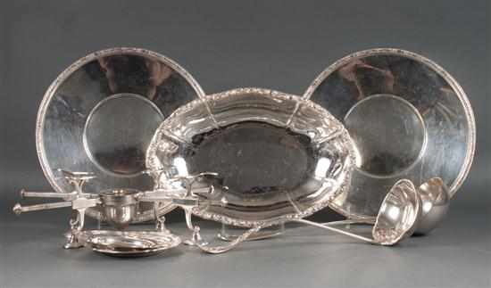 Appraisal: English Sheffield silver-plated copper bowl cross with seven other silver-plated