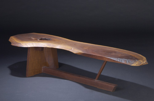 Appraisal: GEORGE NAKASHIMA Walnut Minguren II coffee table with free-edge top