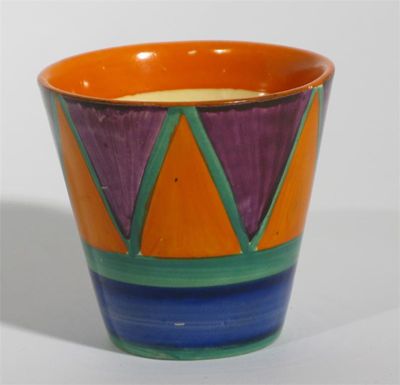 Appraisal: Original Bizarre' a Clarice Cliff fern pot painted with orange