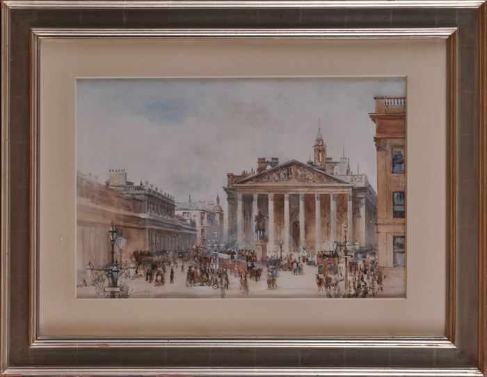 Appraisal: CHARLES GANES LANDER VIEW OF THE ROYAL EXCHANGE AND BANK