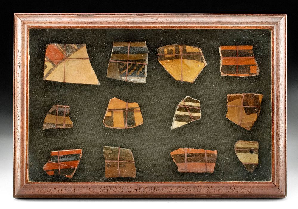 Appraisal: Framed Native American Puebloan Pottery Shards Native American Southwestern United