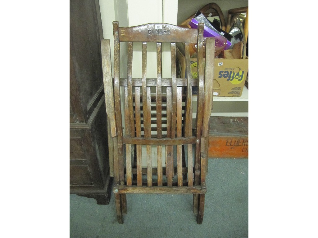 Appraisal: Vintage Cunard deck chair