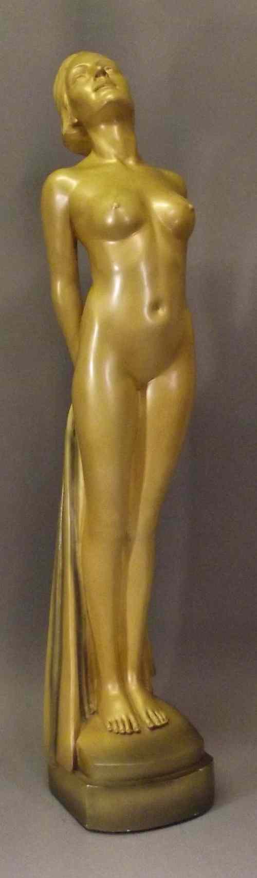 Appraisal: A painted plaster figure in the Art Deco style of