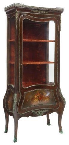 Appraisal: French Louis XV style mahogany vitrine late th c having