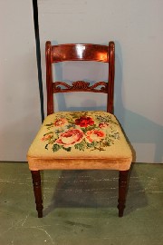 Appraisal: An Edwardian single dining chair with needlework upholstery