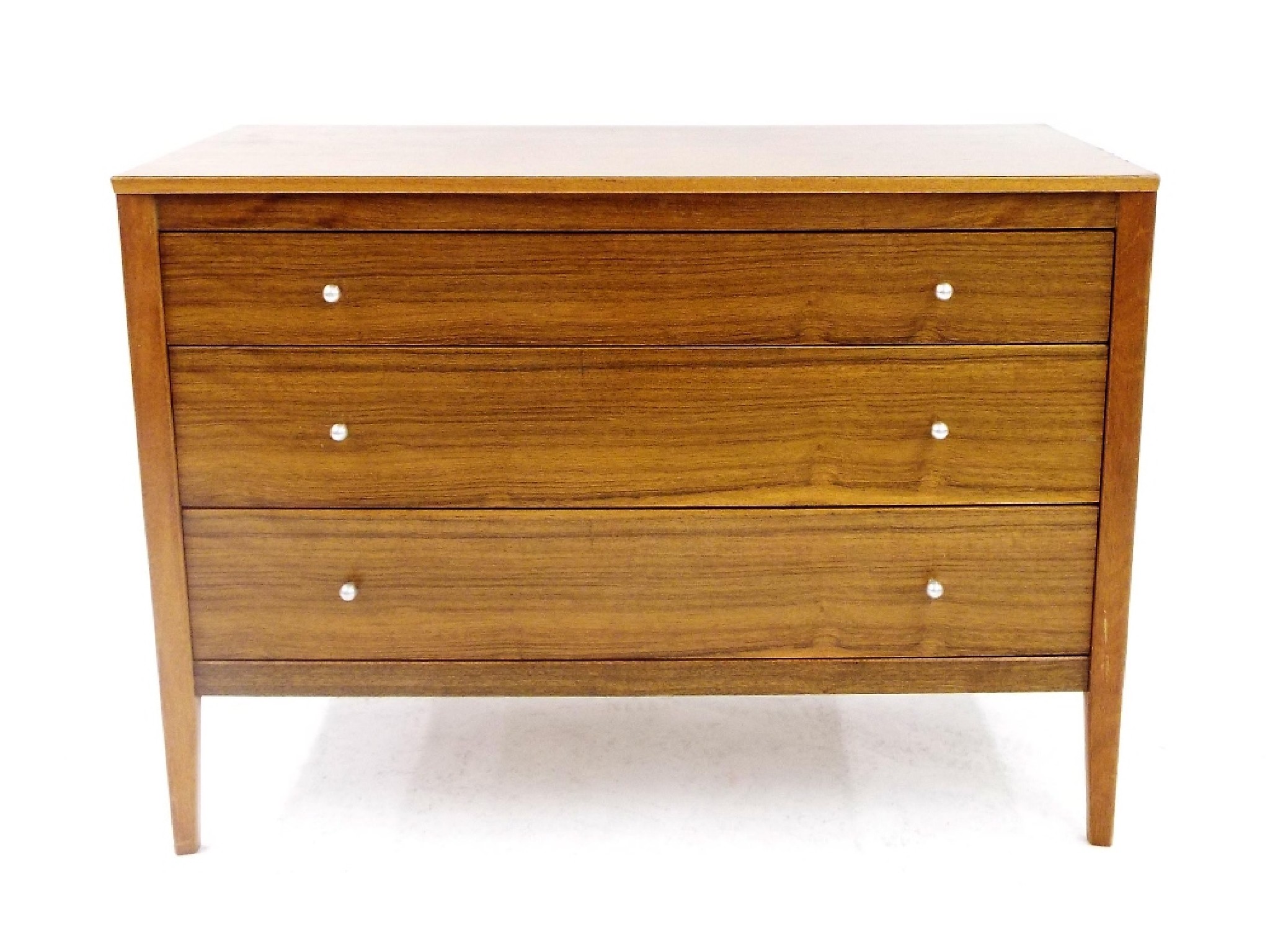 Appraisal: Gordon Russell Indian laurel and mahogany chest of drawers fitted