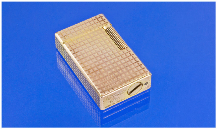 Appraisal: Dupont of Paris c 's Gold Plated Lighter Diamond Design