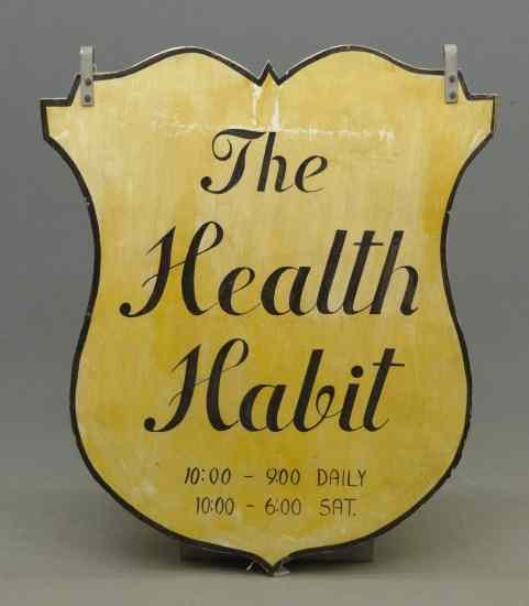 Appraisal: C - 's Midwest double sided ''The Health Habit'' sign