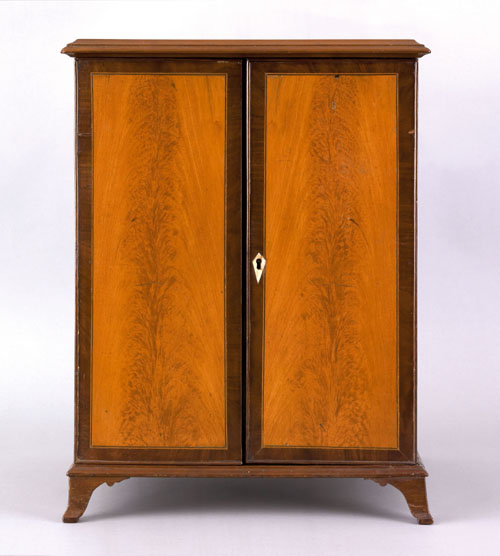 Appraisal: New England Federal mahogany spice chest ca with flame maple