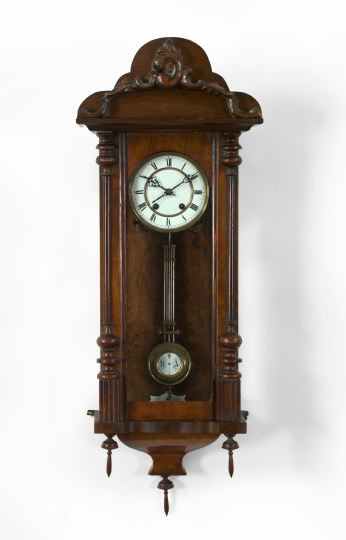 Appraisal: French Walnut and Walnut Burl Wall Clock fourth quarter th