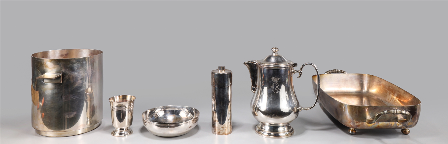 Appraisal: Group of six Christofle silver plate service collection France Christofle