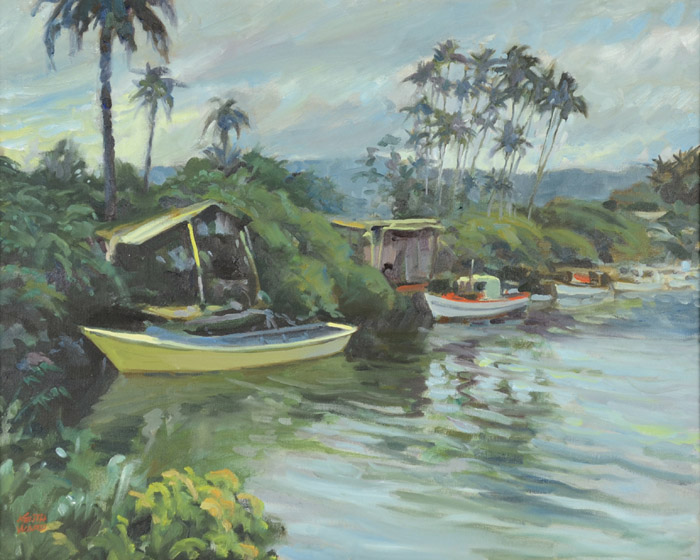 Appraisal: KEITH WARD OIL ON CANVAS American - Hawaiian harbor inlet