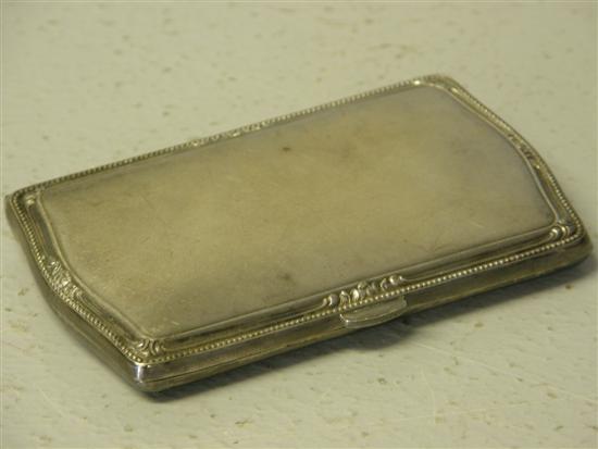 Appraisal: Russian silver coloured metal cigarette case engraved with spider's web