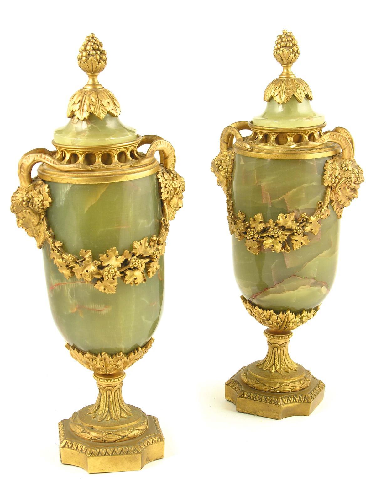 Appraisal: A pair of late th century French onyx and ormolu