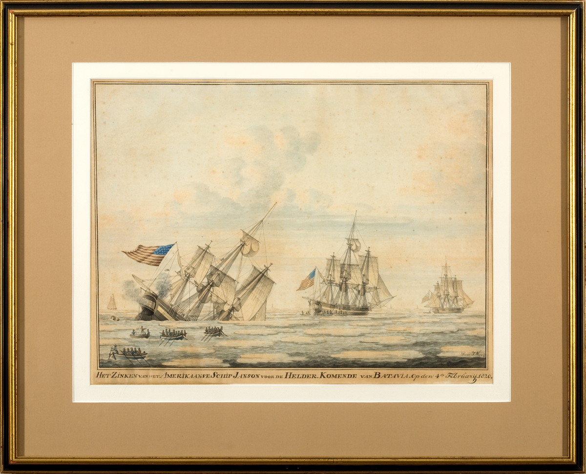 Appraisal: JAN MOOY DUTCH - THE SINKING OF THE AMERICAN SHIP