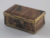 Appraisal: A small gilt metal mounted variegated brown agate box x