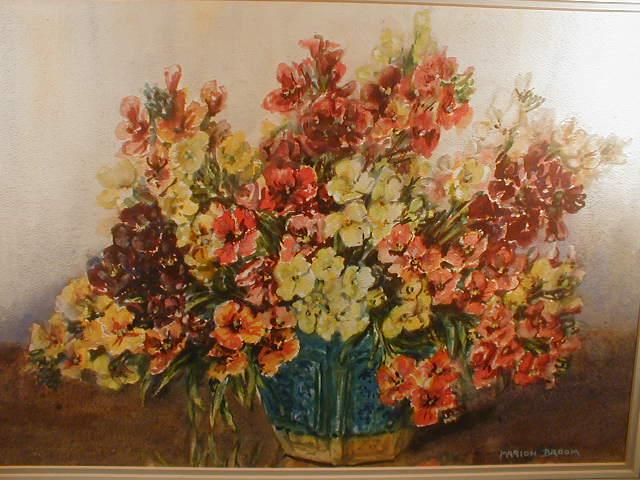 Appraisal: Marion Broom Wallflowers in a vase watercolour signed lower right