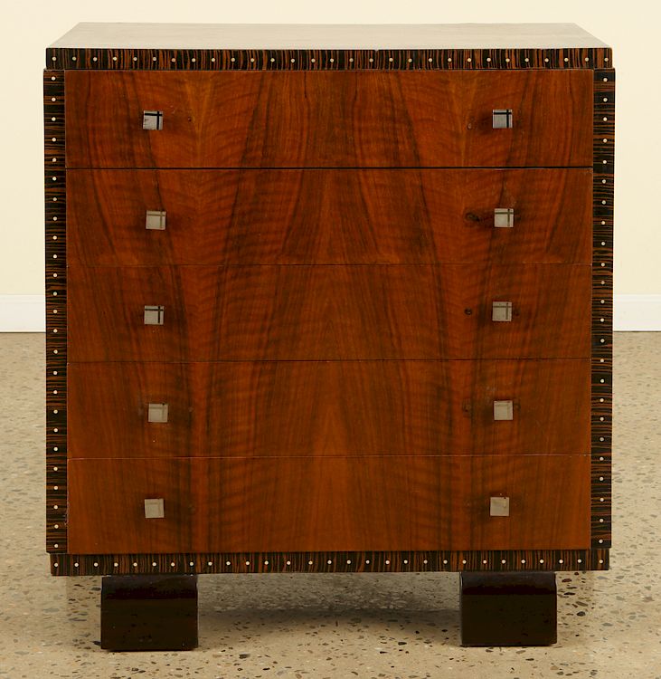 Appraisal: ART DECO STYLE MACASSAR CHEST CIRCA An Art Deco style