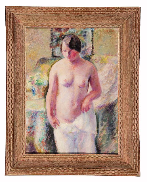 Appraisal: FERNAND BLONDIN - Nude in an interior signed oils on