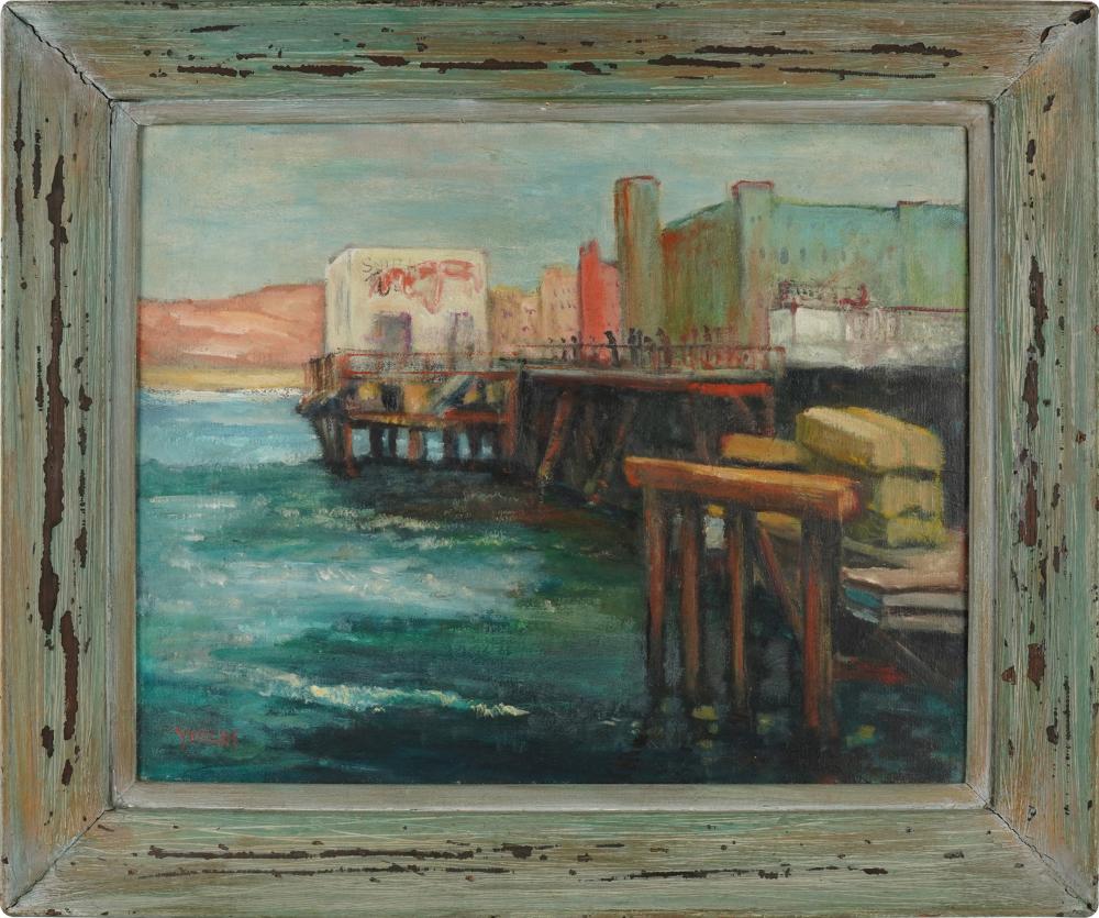 Appraisal: NAOMI YERGIN OLD SANTA MONICA PIERoil on canvas signed lower