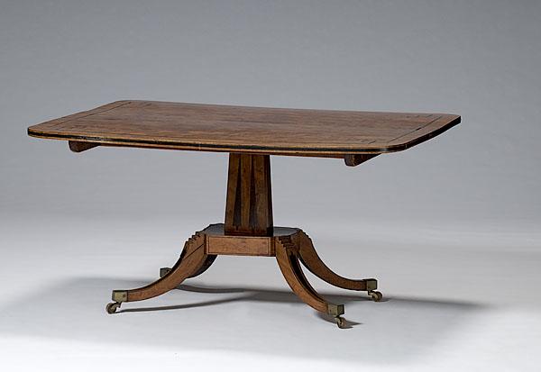 Appraisal: REGENCY BREAKFAST TABLE English ca in mahogany with ebony inlay