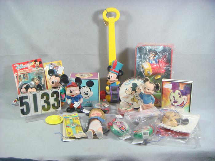 Appraisal: Disney lot Mickey Mouse figurines and toys dolls watches handkerchiefs