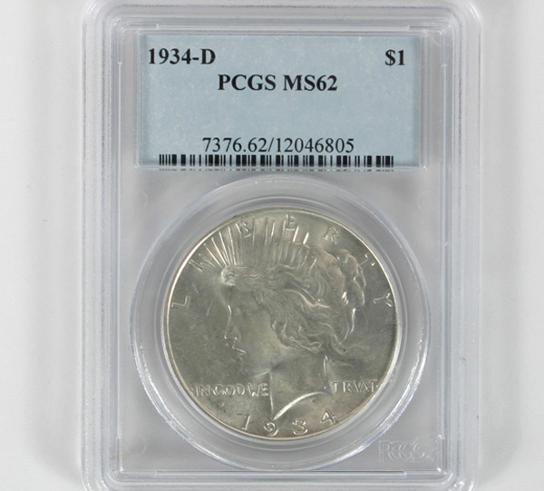 Appraisal: D Silver Peace Dollar PCGS MS Key Date