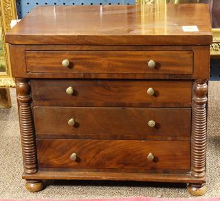 Appraisal: American Classical style mahogany miniature chest th century having a