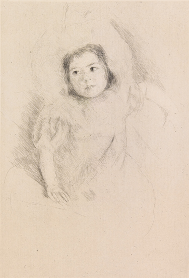 Appraisal: MARY CASSATT Margot Wearing a Bonnet No Drypoint on cream