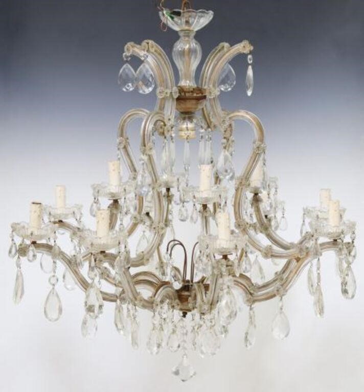 Appraisal: Maria Theresa style thirteen-light chandelier late th c having molded