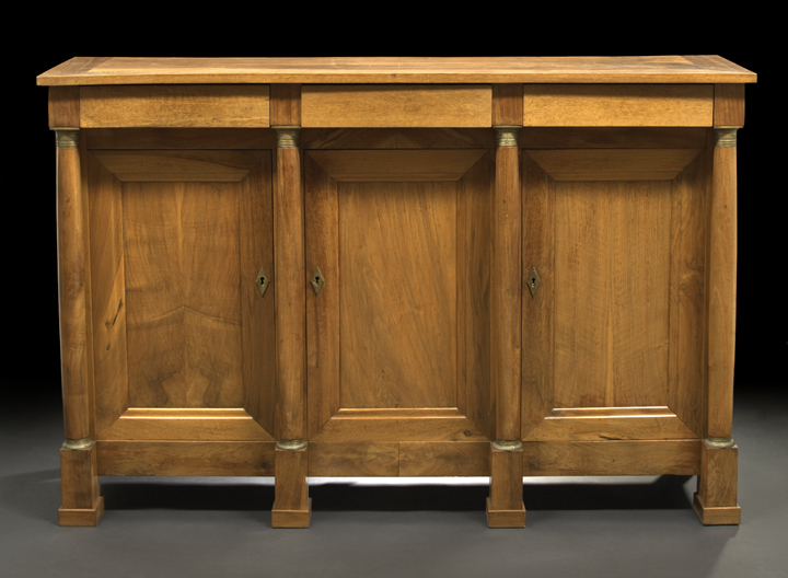 Appraisal: Provincial Empire-Style Fruitwood and Walnut Buffet fourth quarter th century