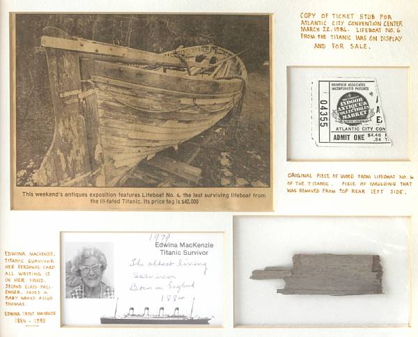 Appraisal: TITANIC FRAGMENT OF LIFEBOAT Wood fragment by inches originally a