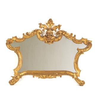 Appraisal: Italian Rococo giltwood wall mirror Italian Rococo giltwood wall mirror