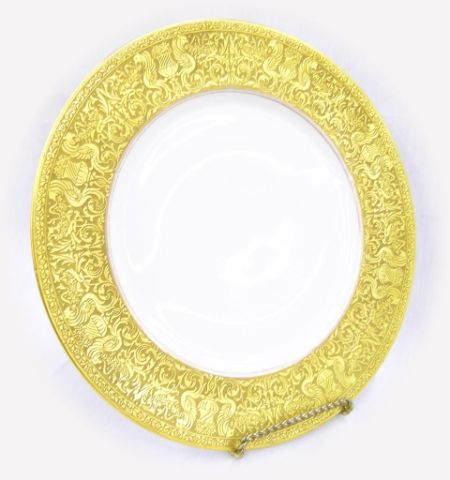 Appraisal: Set of eight gold rimmed porcelain charger plates signed Selb