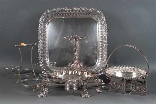 Appraisal: Assortment of English Sheffield silver-plated table articles and hollowware including