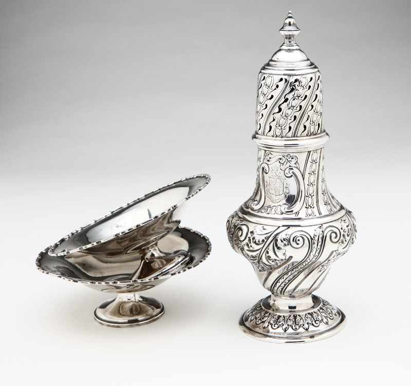 Appraisal: A group of English sterling silver table articles Including a