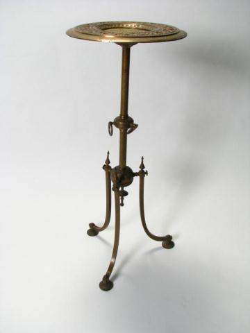 Appraisal: Brass Aesthetic plant stand with tripod base '' high ''