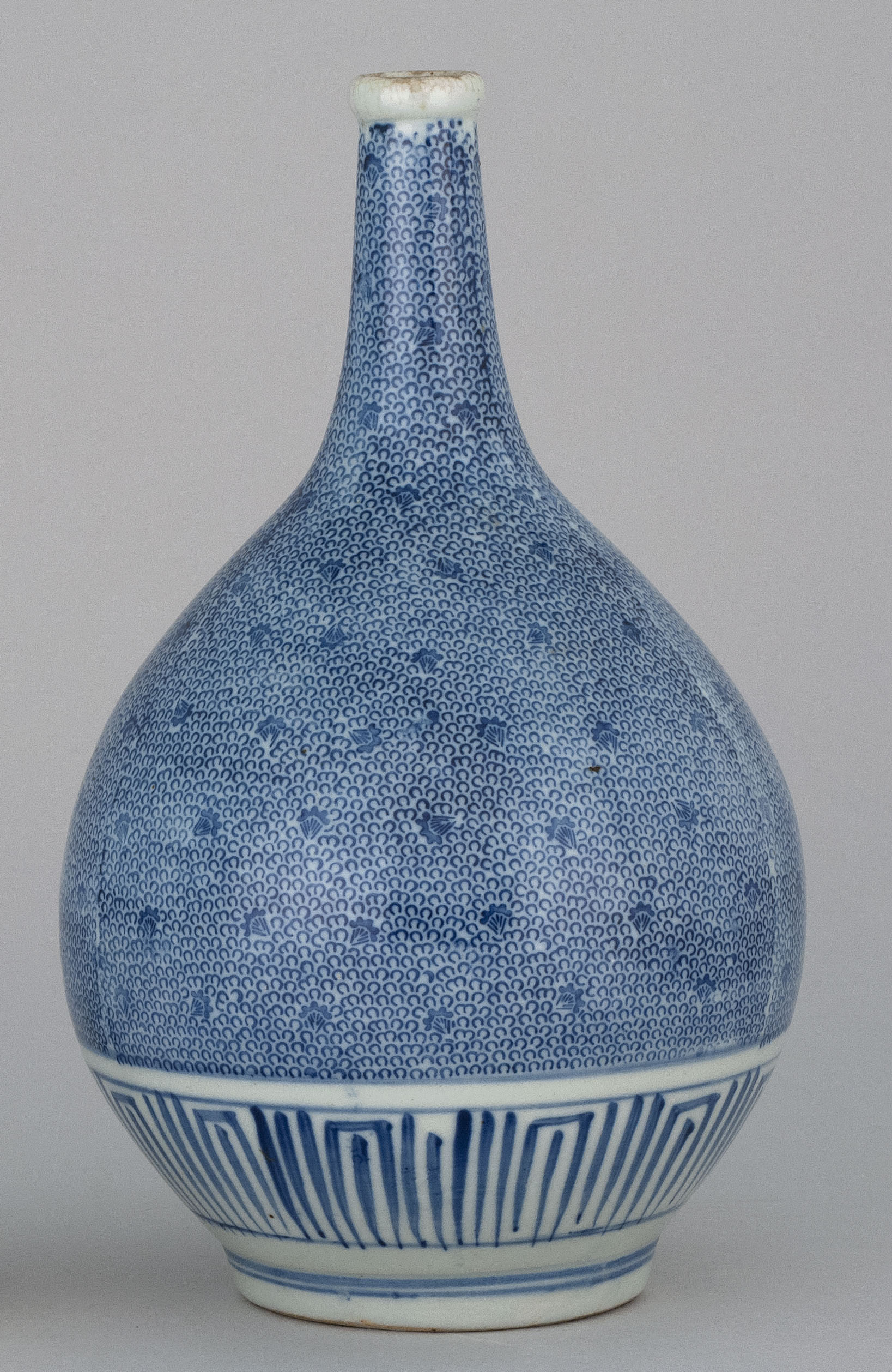 Appraisal: BOTTLE VASE Late th CenturyIn gourd form with blue and