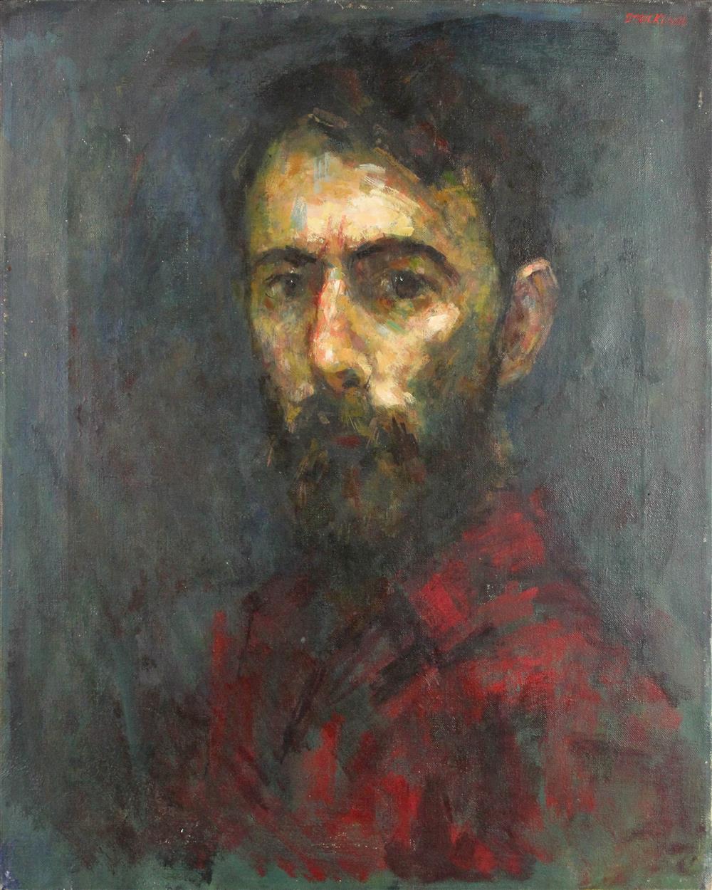 Appraisal: THOMAS STRICKLAND AMERICAN - SELF PORTRAIT Oil on canvas x