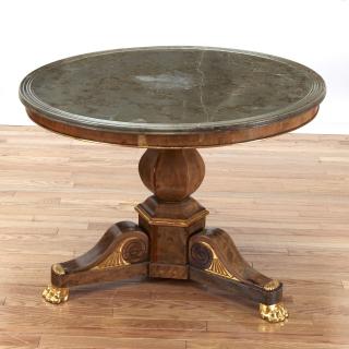 Appraisal: Empire marble top center table Empire marble top center table