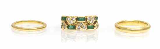 Appraisal: An Karat Yellow Gold Emerald and Diamond Ring Tiffany Co