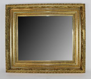 Appraisal: Early th century gold leaf mirror with elaborate part moulding