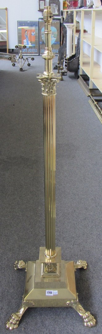 Appraisal: A Victorian brass telescopic standard lamp of Corinthian column form