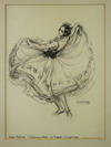 Appraisal: CHARCOAL INK DRAWING - Costume Design for Ballerina Ulla Poulsen