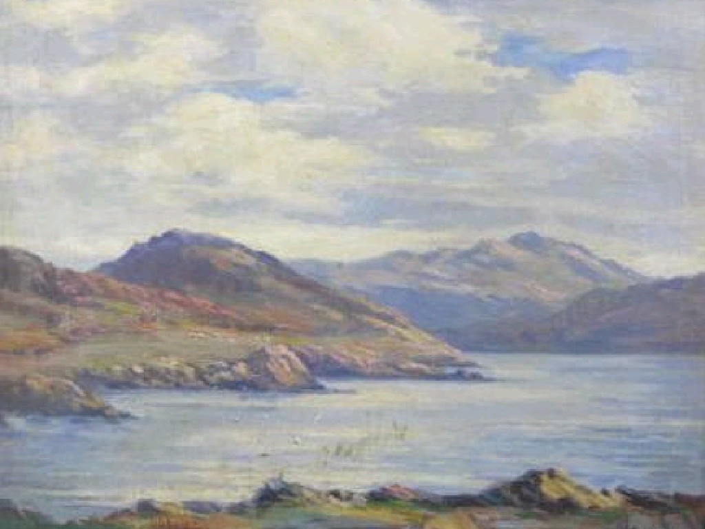 Appraisal: AUGUSTUS WILLIAM ENNESS Barmouth Estuary signed oil on canvas x