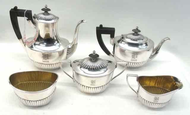 Appraisal: GORHAM FIVE PIECE STERLING COFFEE TEA SERVICE pattern A c