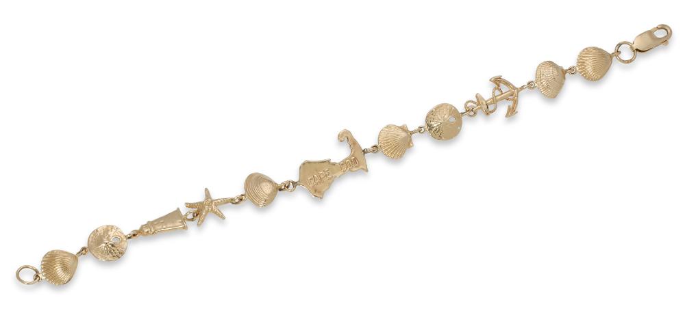 Appraisal: KT YELLOW GOLD CAPE COD MOTIF BRACELET APPROX DWT KT