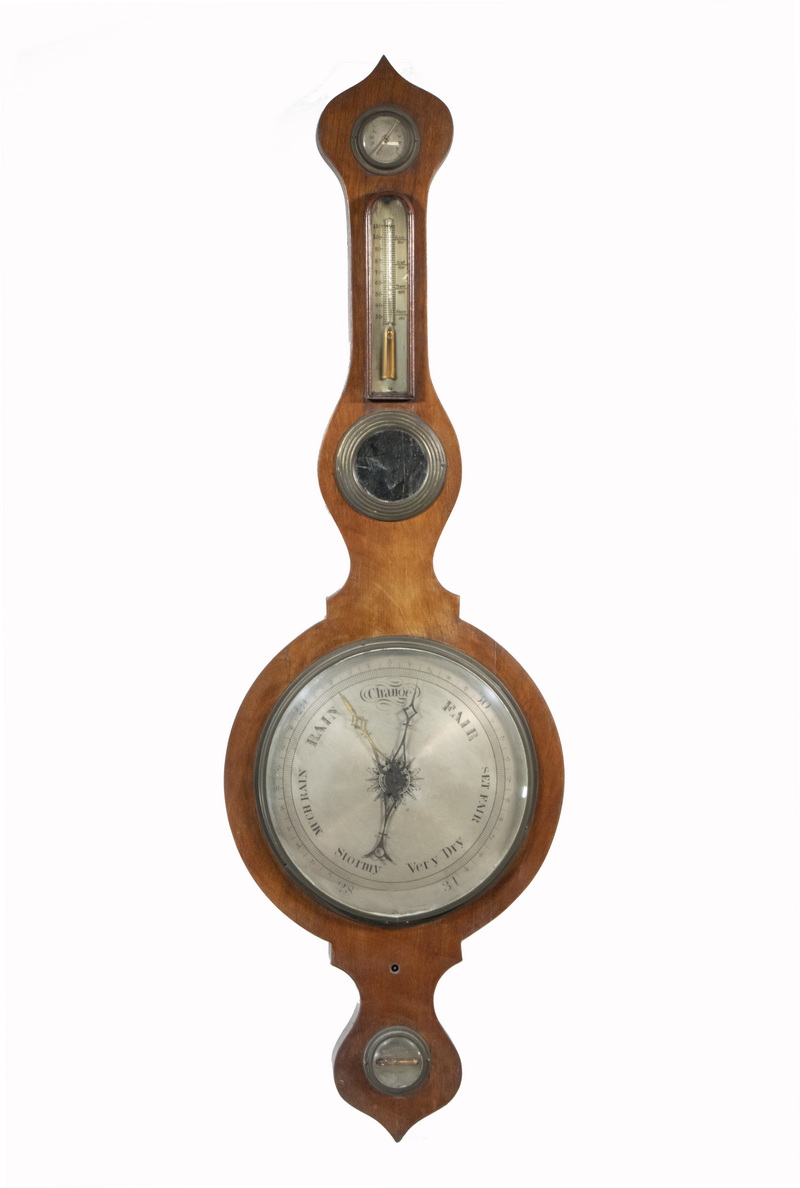 Appraisal: TH C AMERICAN BANJO FORM BAROMETER Mahogany cased with silvered