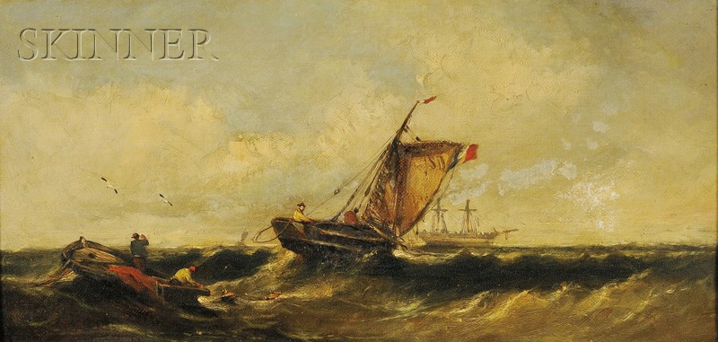 Appraisal: British Dutch School th Century Marine Scene Unsigned Oil on